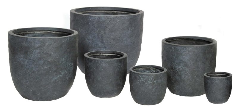 Arizona Egg Pot Graphite set van 6 potten