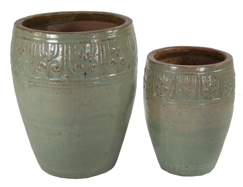 Glazed Egg Vase Moss Green