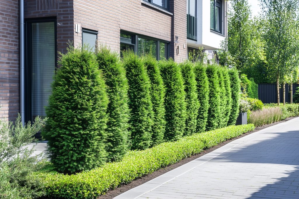 Bereken het aantal coniferen per strekkende meter