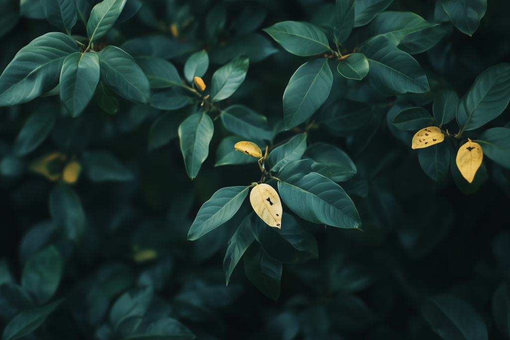 Oplossing voor struiken waarbij het blad geel verkleurt.